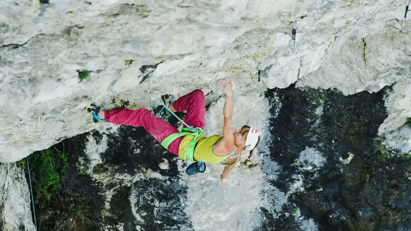 Angela Eiter on Madame Ching rock climb