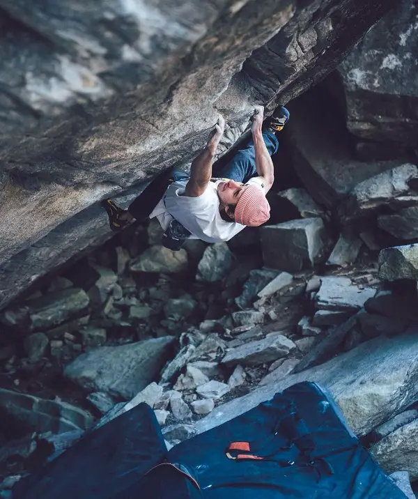 Shawn Raboutou climbing Alphane