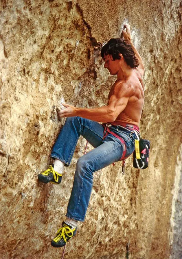 Wolfgang Gullich climbing