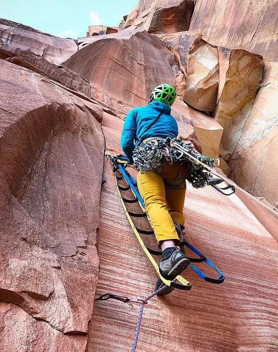 aid climber in Zion