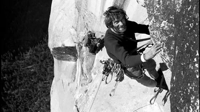 Warren Harding climbing The Dawn Wall