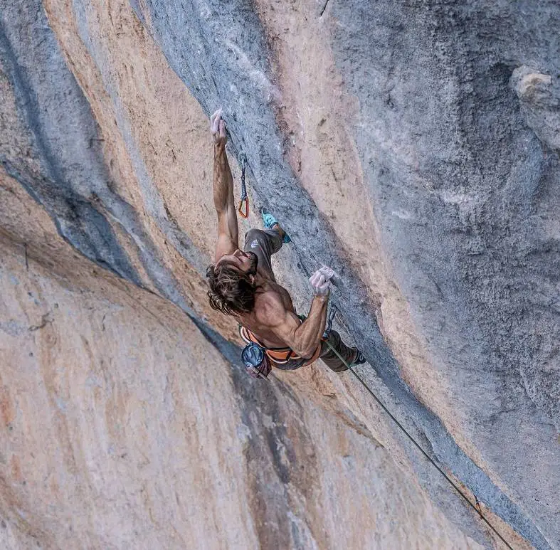 Chris Sharma climbing Sleeping Lion 9b+