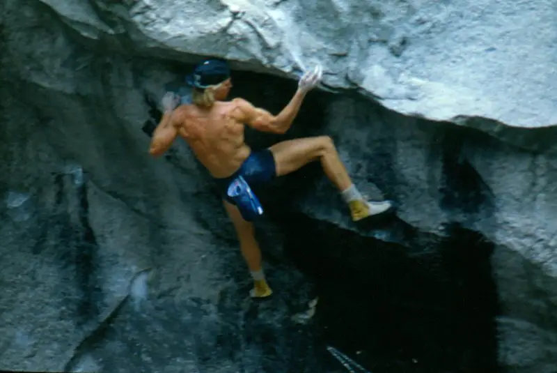 John making the second ascent of Midnight Lightning