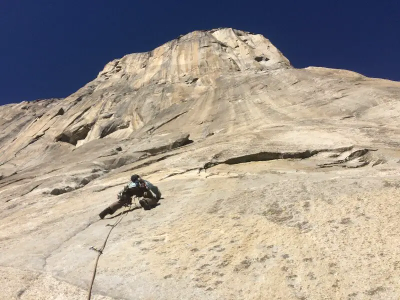 Climber on Freeblast Slab