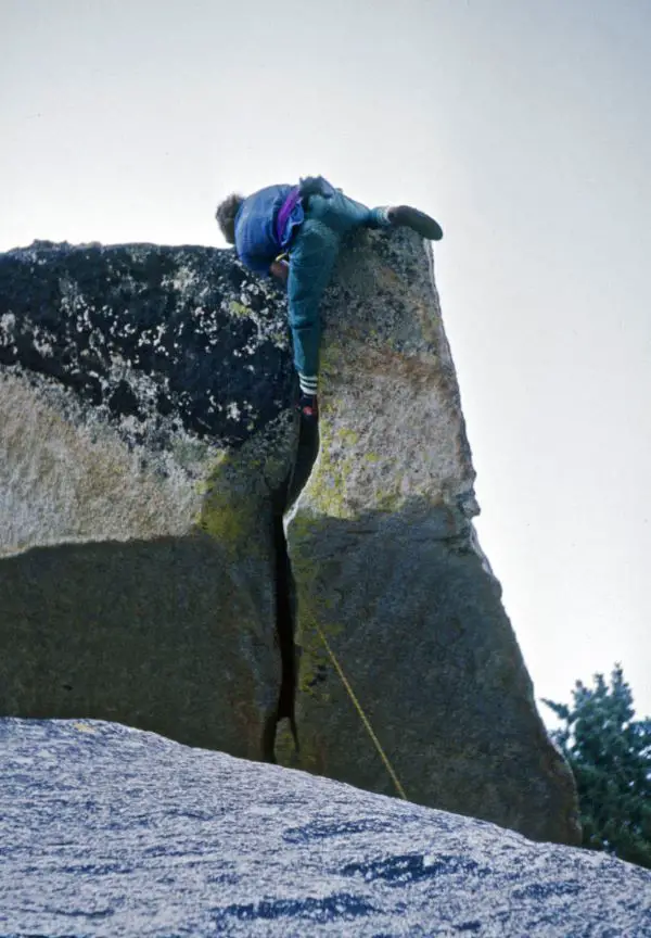 Long making the first ascent of Paisano Overhang