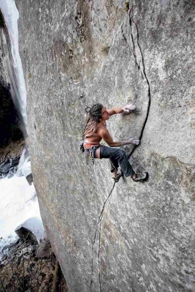 Lonnie Kauk climber on Magic Line in Yosemite