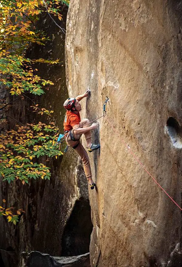 James Pearson on Bon Voyage trad route in France